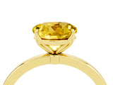 Yellow gold Round Cut Yellow Sapphire Solitaire Ring with Thin Band and Prong Setting_16