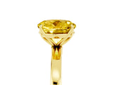 Yellow gold Round Cut Yellow Sapphire Solitaire Ring with Thin Band and Prong Setting_17