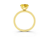 Yellow gold Round Cut Yellow Sapphire Solitaire Ring with Thin Band and Prong Setting_27
