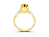 Yellow gold Round Cut Yellow Sapphire Solitaire Ring with Wide Band and Prong Setting_27