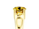 Yellow gold Round Cut Yellow Sapphire Solitaire Ring with Wide Band and Prong Setting_29