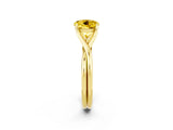 Yellow gold Round Cut Yellow Sapphire Solitaire Twist Band Prong Setting Ring_106
