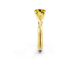 Yellow gold Round Cut Yellow Sapphire Solitaire Twist Band Prong Setting Ring_118