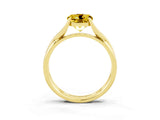Yellow gold Round Cut Yellow Sapphire Solitaire Twist Band Prong Setting Ring_97
