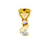 Yellow gold Round Cut Yellow Sapphire Solitaire Twisted Band with Round  Accents and Prong Setting_17