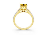 Yellow gold Round Cut Yellow Sapphire Split Shank Engagement Ring with Pavé Band_27