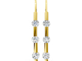 Yellow gold Round Diamond Bar Drop Earrings with Bezel Setting_14