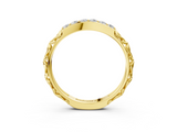 Yellow gold Round Diamond Bar Set Eternity Band with Filigree Design_7