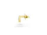 Yellow gold Round Diamond Bezel Center Evil Eye Stud Earrings_5