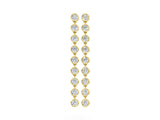 Yellow gold Round Diamond Bezel-Set Linear Drop Earrings_4