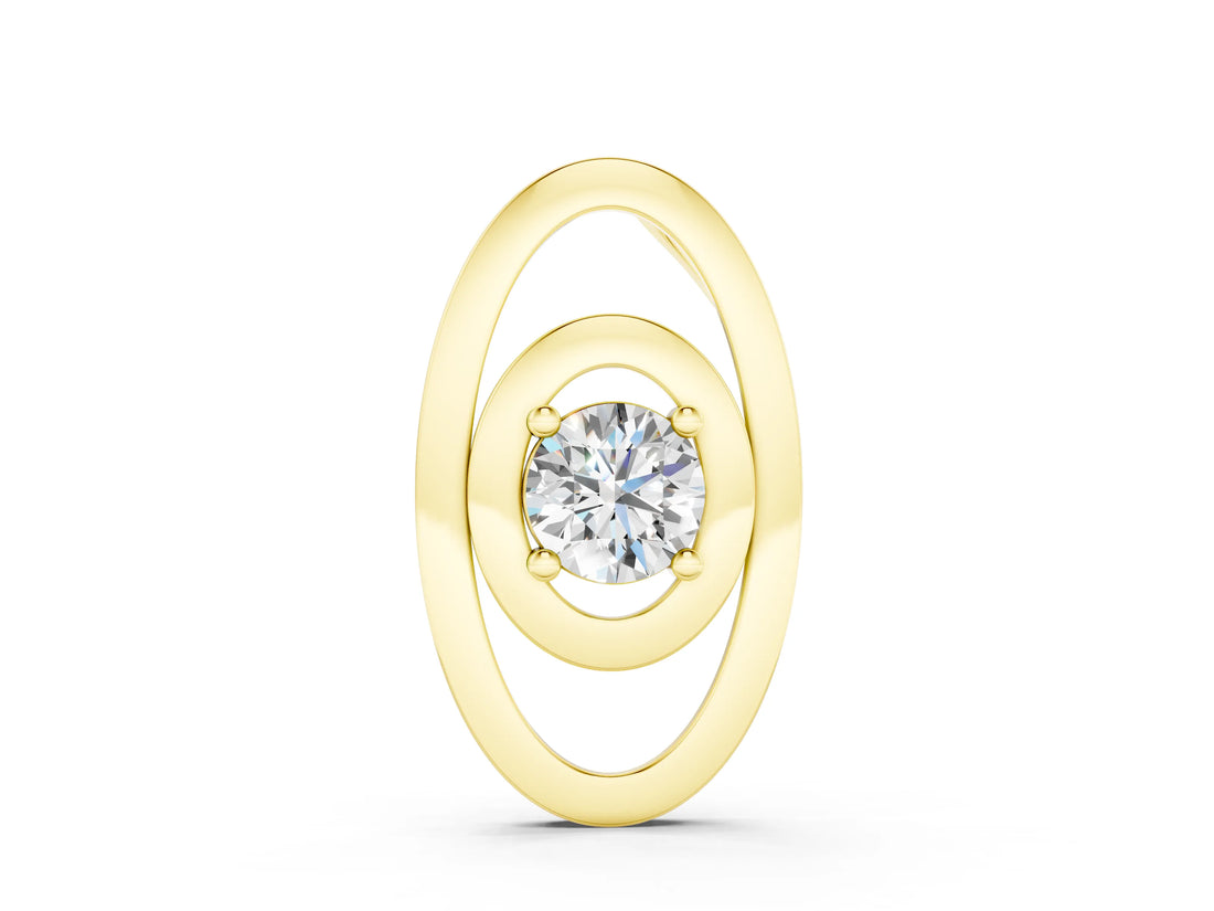 Yellow gold Round Diamond Bezel Set Pendant with Double Halo_6