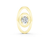 Yellow gold Round Diamond Bezel Set Pendant with Double Halo_6