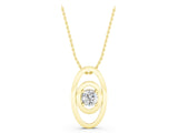 Yellow gold Round Diamond Bezel Set Pendant with Double Halo_7