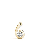 Yellow gold Round Diamond Bezel Set Swirl Pendant 1