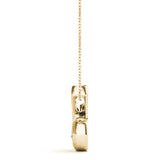 Yellow gold Round Diamond Bezel Set Swirl Pendant 2