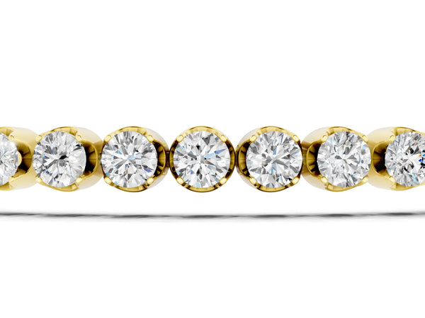 Yellow gold Round Diamond Bezel-Set Tennis Bracelet