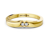 Yellow gold Round Diamond Bypass Solitaire Band with Bezel Setting_2
