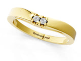 Yellow gold Round Diamond Bypass Solitaire Band with Bezel Setting_3