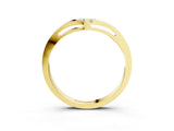 Yellow gold Round Diamond Bypass Solitaire Band with Bezel Setting_5