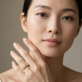 Yellow gold Round Diamond Channel Set Band with X-Prong Detail_22