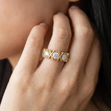 Yellow gold Round Diamond Channel Set Band with X-Prong Detail_23