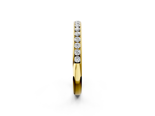 Yellow gold Round Diamond Channel Set Comfort Fit Band