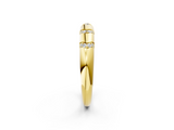 Yellow gold Round Diamond Channel Set Curved Band with Bezel Setting_24