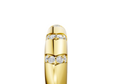 Yellow gold Round Diamond Channel Set Curved Band with Bezel Setting_27