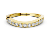 Yellow gold Round Diamond Channel Set Curved Wedding Band_104