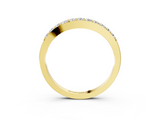 Yellow gold Round Diamond Channel Set Curved Wedding Band_107