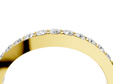 Yellow gold Round Diamond Channel Set Curved Wedding Band_108