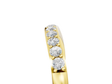 Yellow gold Round Diamond Channel Set Curved Wedding Band_109