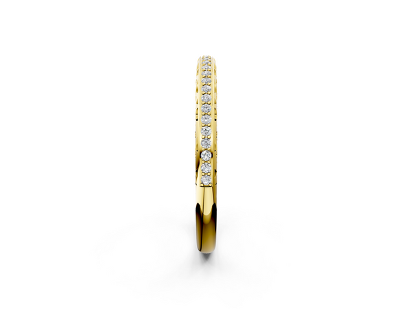 Yellow gold Round Diamond Channel-Set Eternity Band with Filigree Detailing