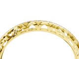 Yellow gold Round Diamond Channel Set Eternity Band with Filigree Detailing_8