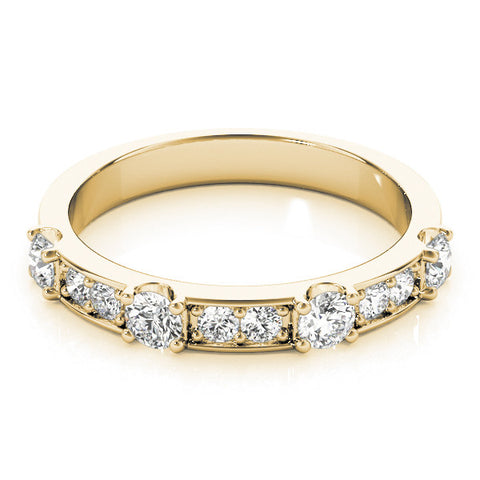 Yellow gold Round Diamond Channel Set Eternity Band with Prong Setting 1