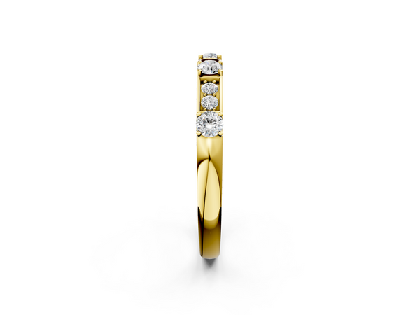 Yellow gold Round Diamond Channel Set Eternity Band with Prong Setting