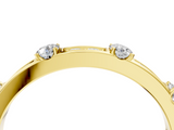 Yellow gold Round Diamond Channel Set Eternity Band with Prong Setting_27