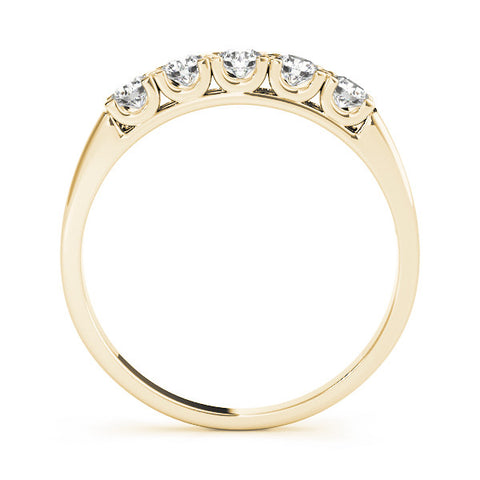 Yellow gold Round Diamond Channel Set Half Eternity Band with Shared Prong Setting 1