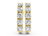 Yellow gold Round Diamond Channel Set Hoop Earrings with Four-Prong Setting_9
