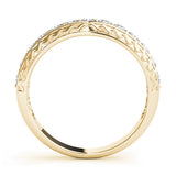 Yellow gold Round Diamond Channel Set Milgrain Eternity Band 1
