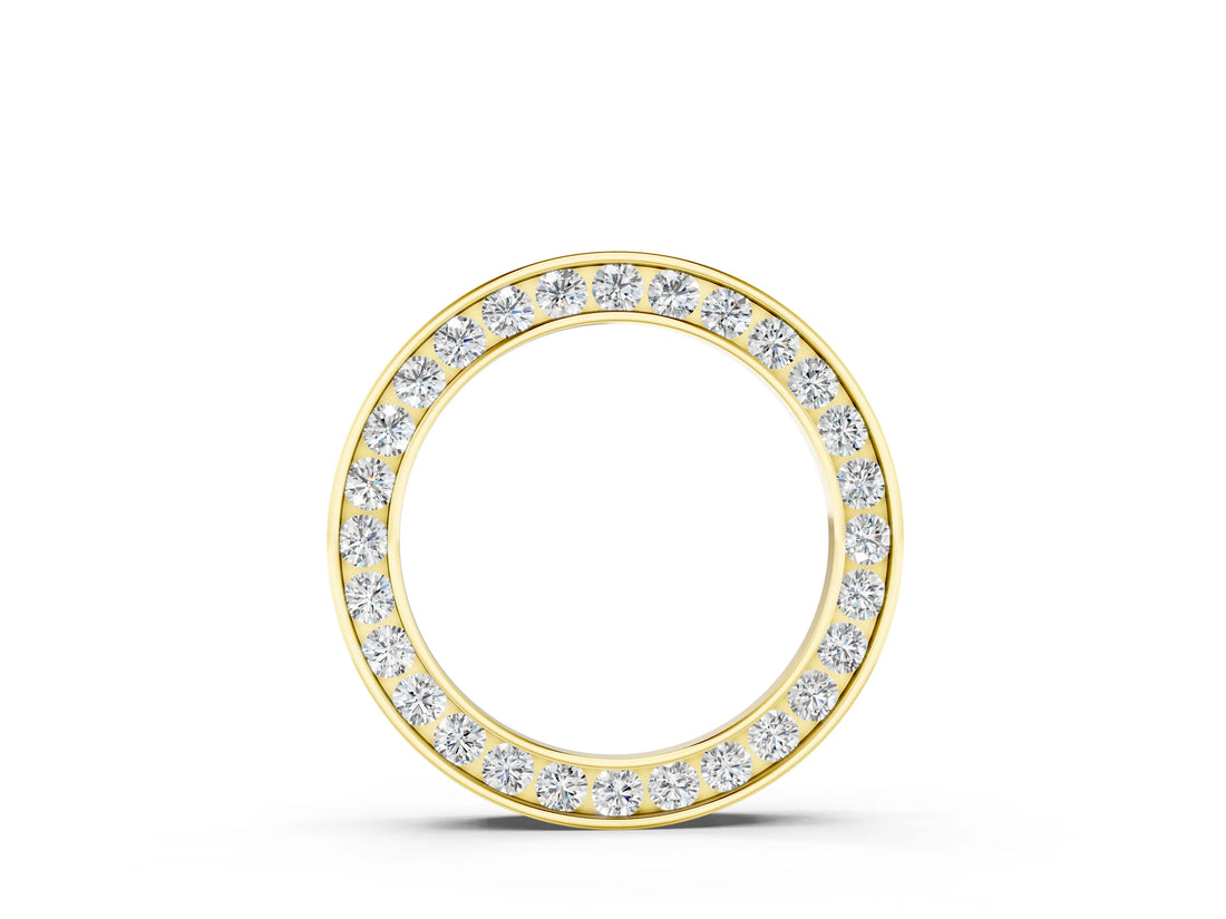 Yellow gold Round Diamond Channel Set Pendant_6