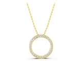 Yellow gold Round Diamond Channel Set Pendant_7
