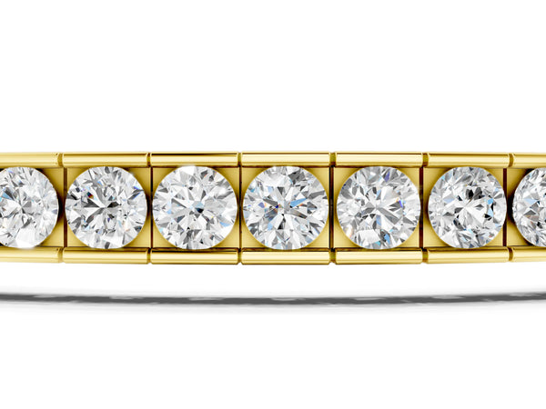 Yellow gold Round Diamond Channel-Set Tennis Bracelet with Box Clasp