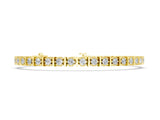 Yellow gold Round Diamond Channel Set Tennis Bracelet with Prong Setting_2