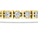 Yellow gold Round Diamond Channel Set Tennis Bracelet with Prong Setting_3