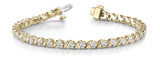 14K Yellow Gold Round Diamond Channel Set Tennis Bracelet with U-Prong Setting