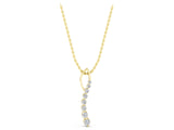 Yellow gold Round Diamond Channel Set Vertical Bar Pendant_5