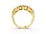 Yellow gold Round Diamond Channel Set X-Prong Band_7