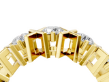 Yellow gold Round Diamond Channel Set X-Prong Band_8