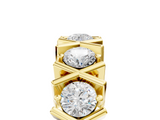 Yellow gold Round Diamond Channel Set X-Prong Band_9